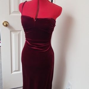Red velvet dress